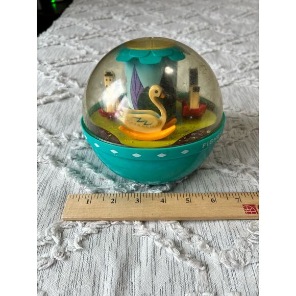 Fisher Price Roly Poly Chime Ball #165 Rocking Horse Duck Baby Toy 1966 Vintage - Picture 6 of 7